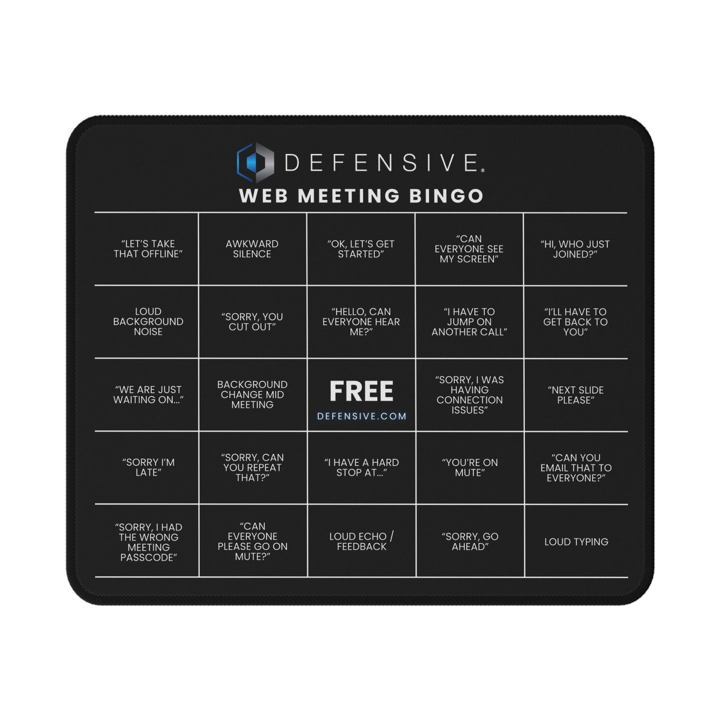 Defensive Web Meeting Bingo Mouse Pad